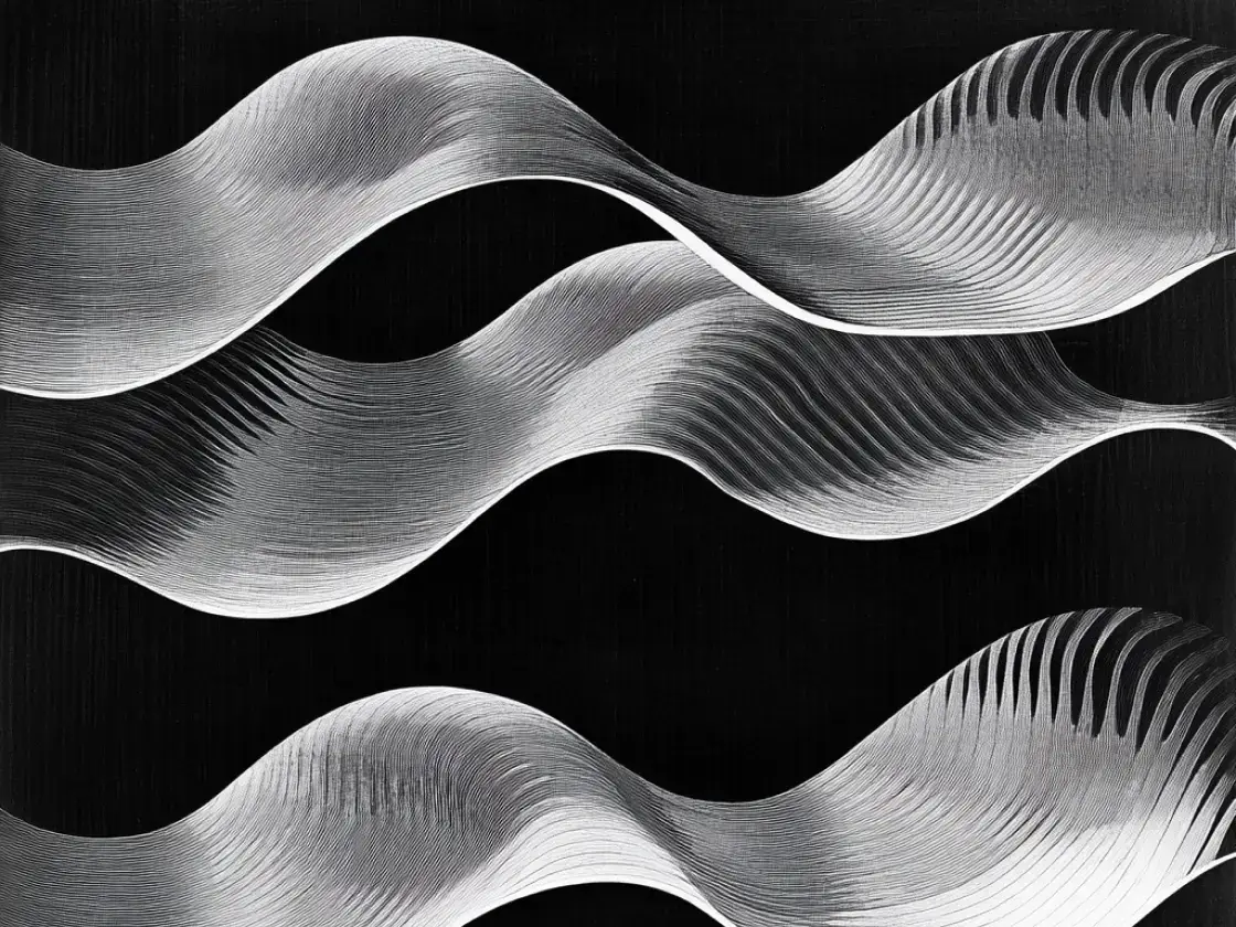 Black and white wavy leafs